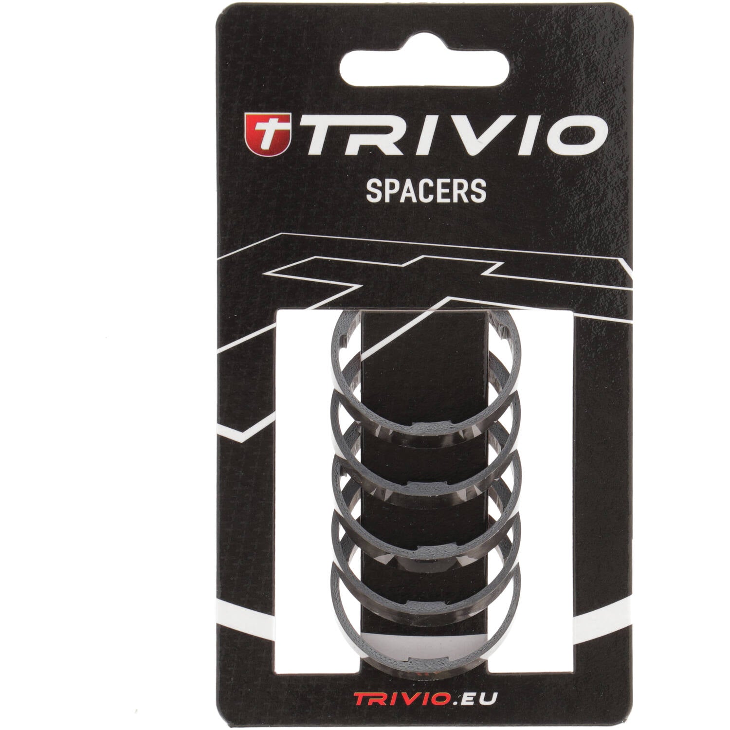 Trivio - spacer 5mm 1 1 8 aluminium zwart - 5 stuks
