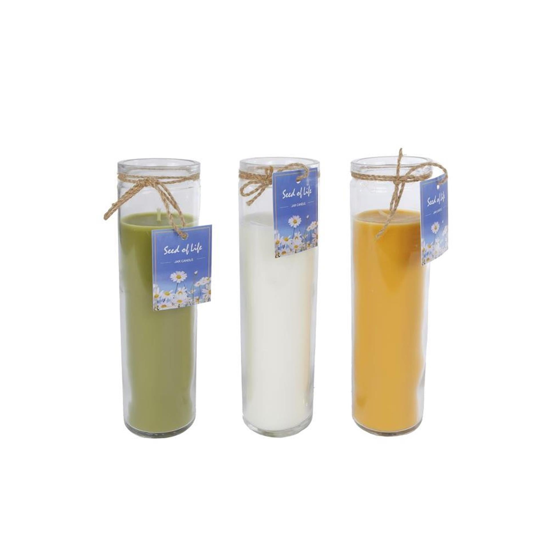 Cosydecor kaars in glas seed of life h21cm