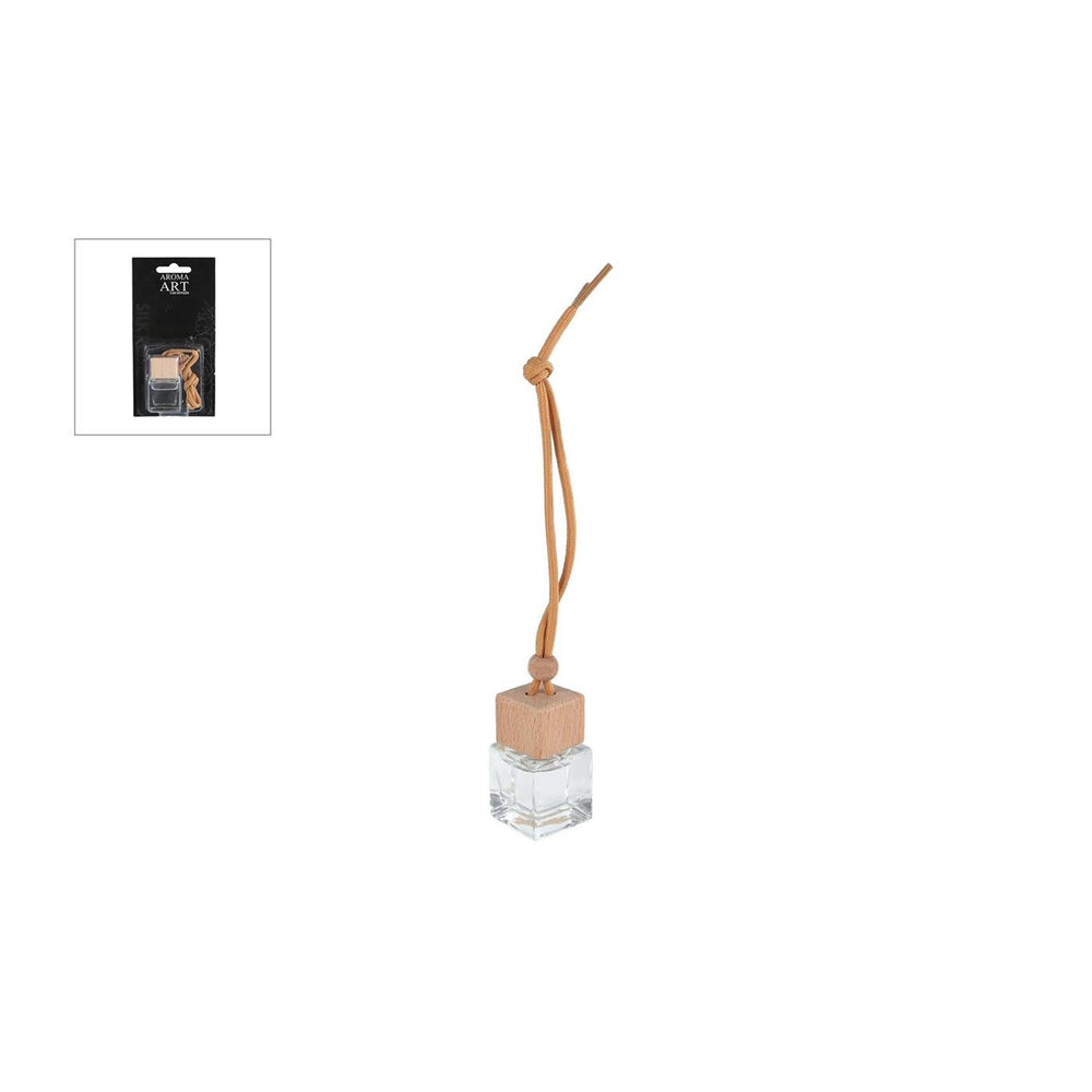 Diffuserset aroma art car hanger glas hout 3,5x3,5x5cm