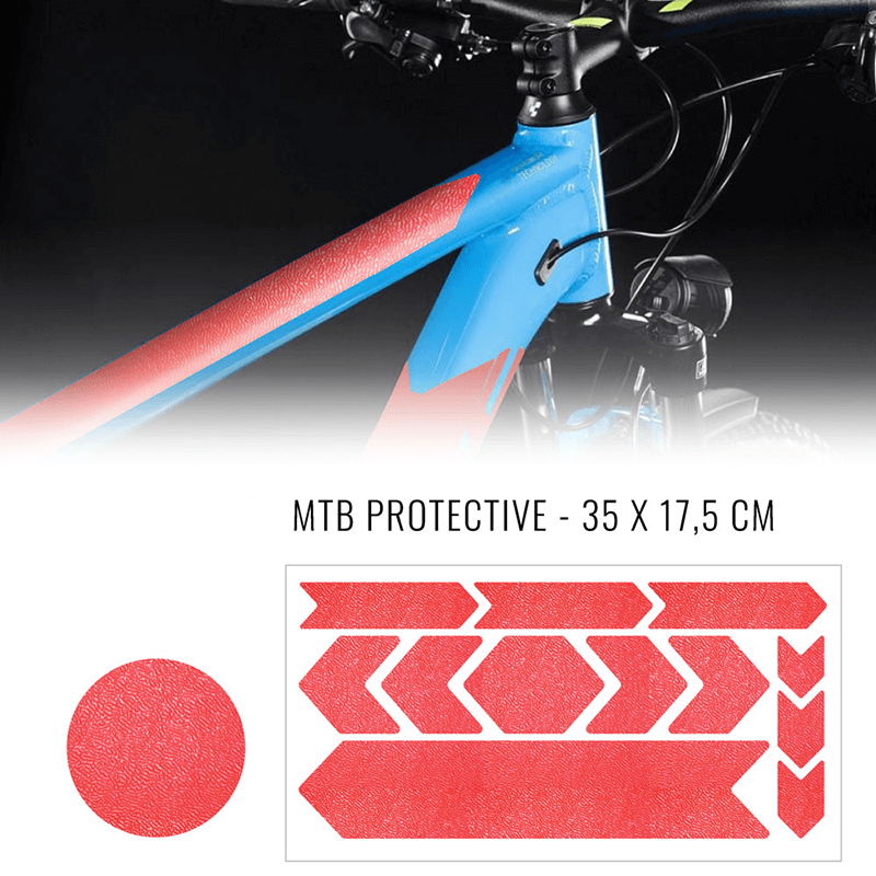 Fietsframe bescherming stickerset neon rood