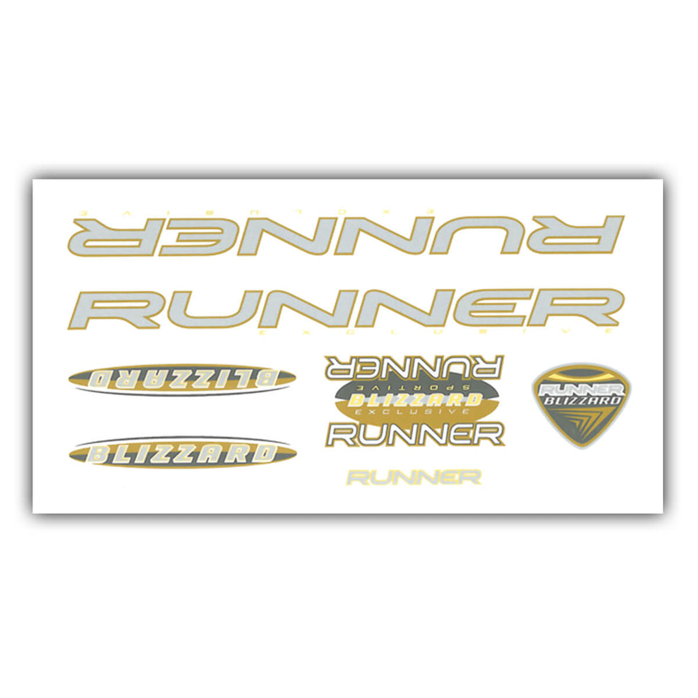 Kit d'autocollants pour cadre de vélo Runner Blizzard jaune