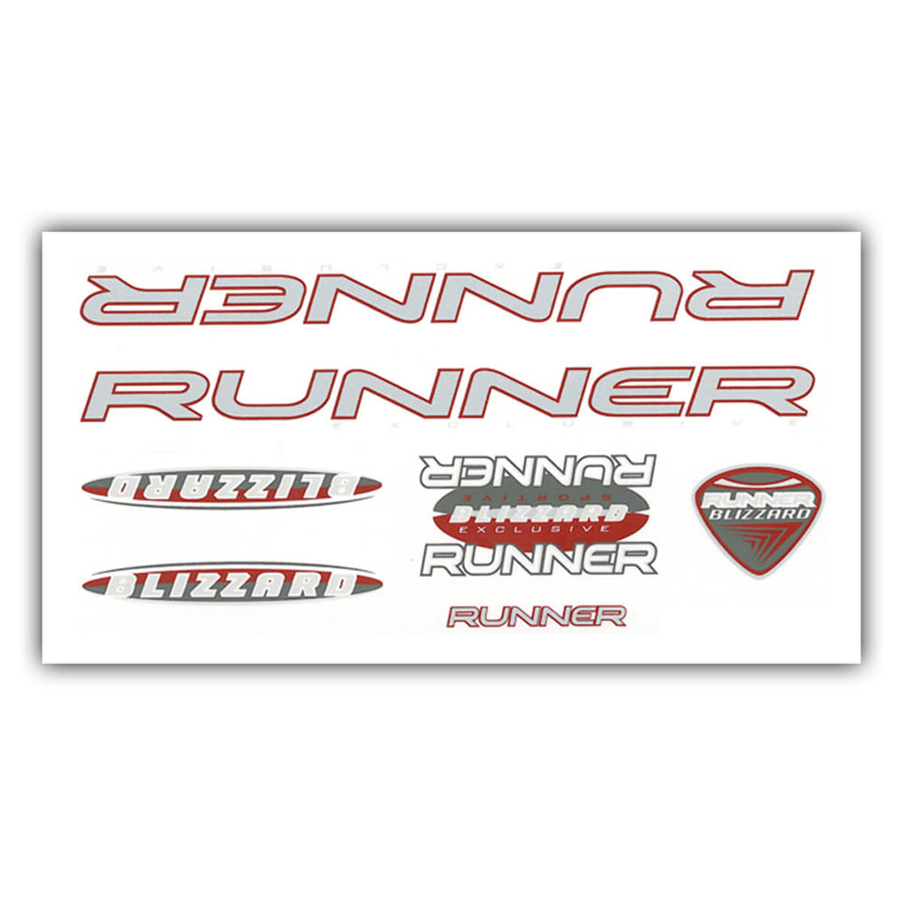 Kit d'autocollants pour cadre de vélo Runner Blizzard rouge