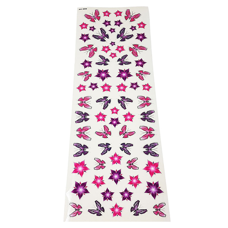 Fietsframe stickerset bloemen vlinders