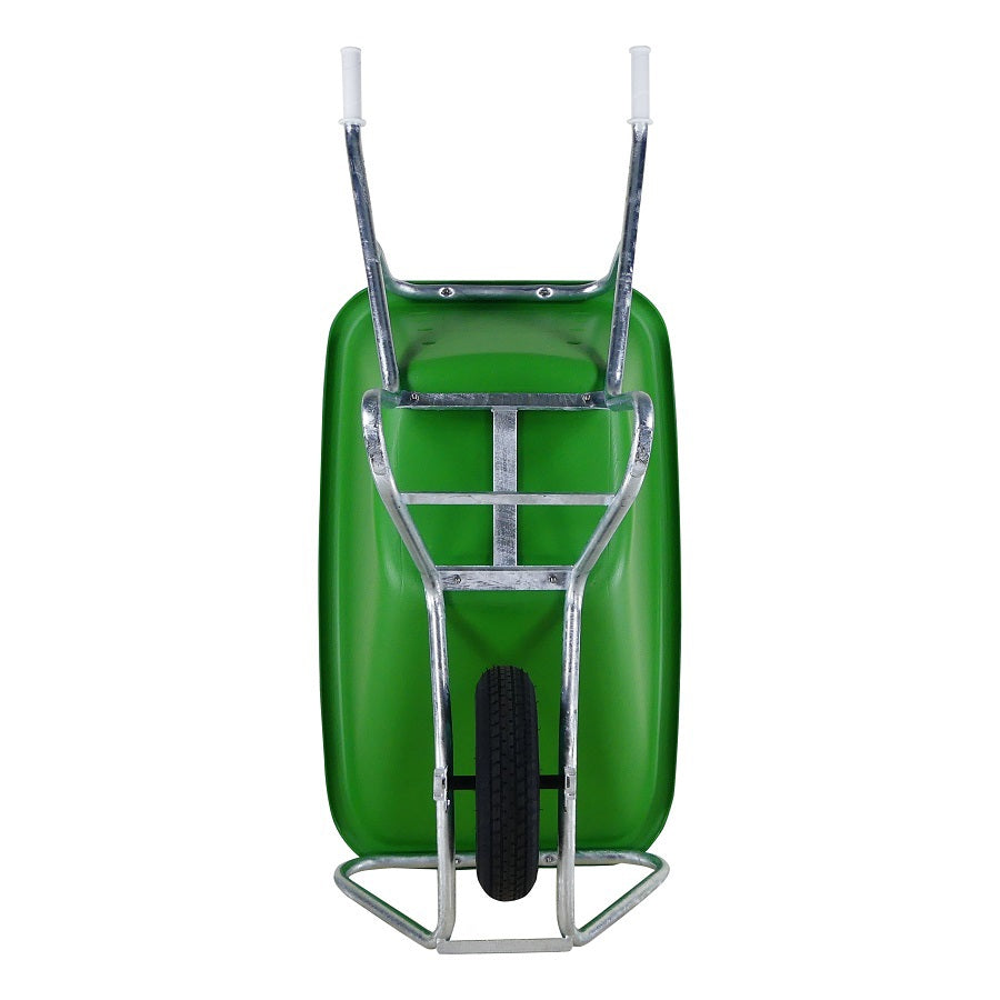 Fort producten kruiwagen f s 165l groen hdpe bak verzinkt onderstel
