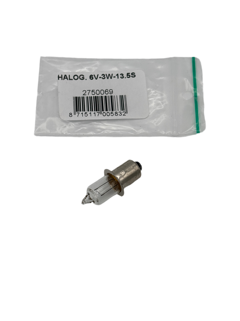 Spanninga lamp 6V-3W halogeen PX13.5s kraag (als VL1179)