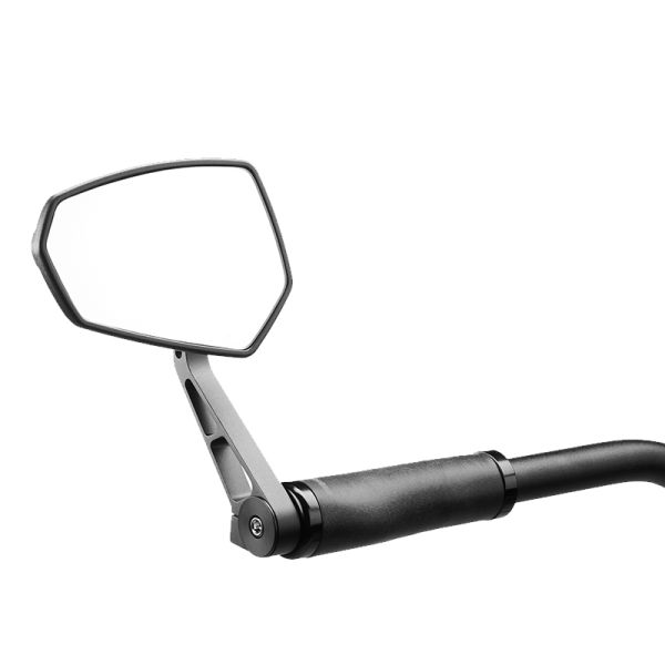 Rétroviseur Ergotec M-77 bras court 120 x 80-55 mm aluminium - noir sablé (homologué K)