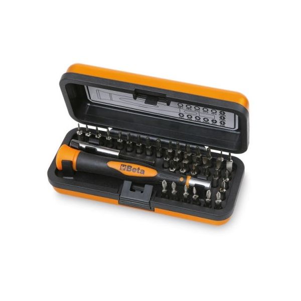 Micro tournevis Beta 1256 C36 avec 36 embouts interchangeables de 4 mm et rallonge magnétique 1256 C36