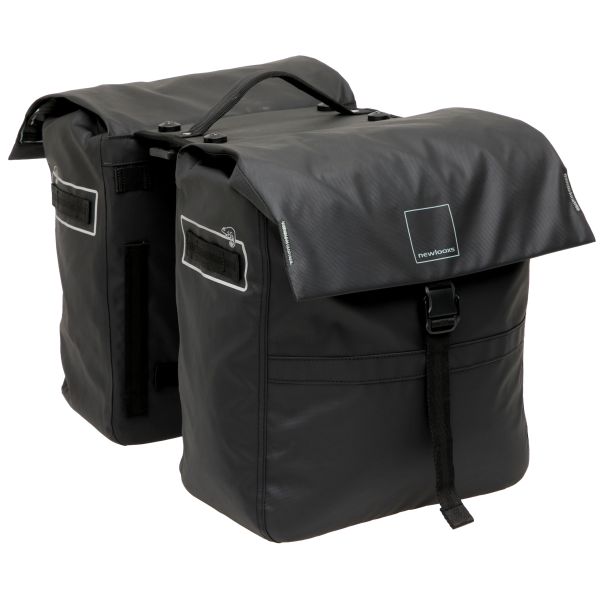 Burgers - new looxs new looxs ® leeds double mik 2.0 - dubbele fietstas – past op mik bagagedragers – gerecycled materiaal - geschikt voor elektrische fietsen – 38 liter - zwart