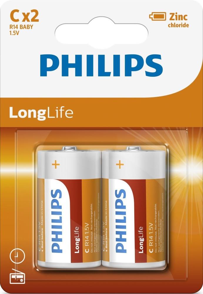 Philips Batterij R14 C Lange Levensduur