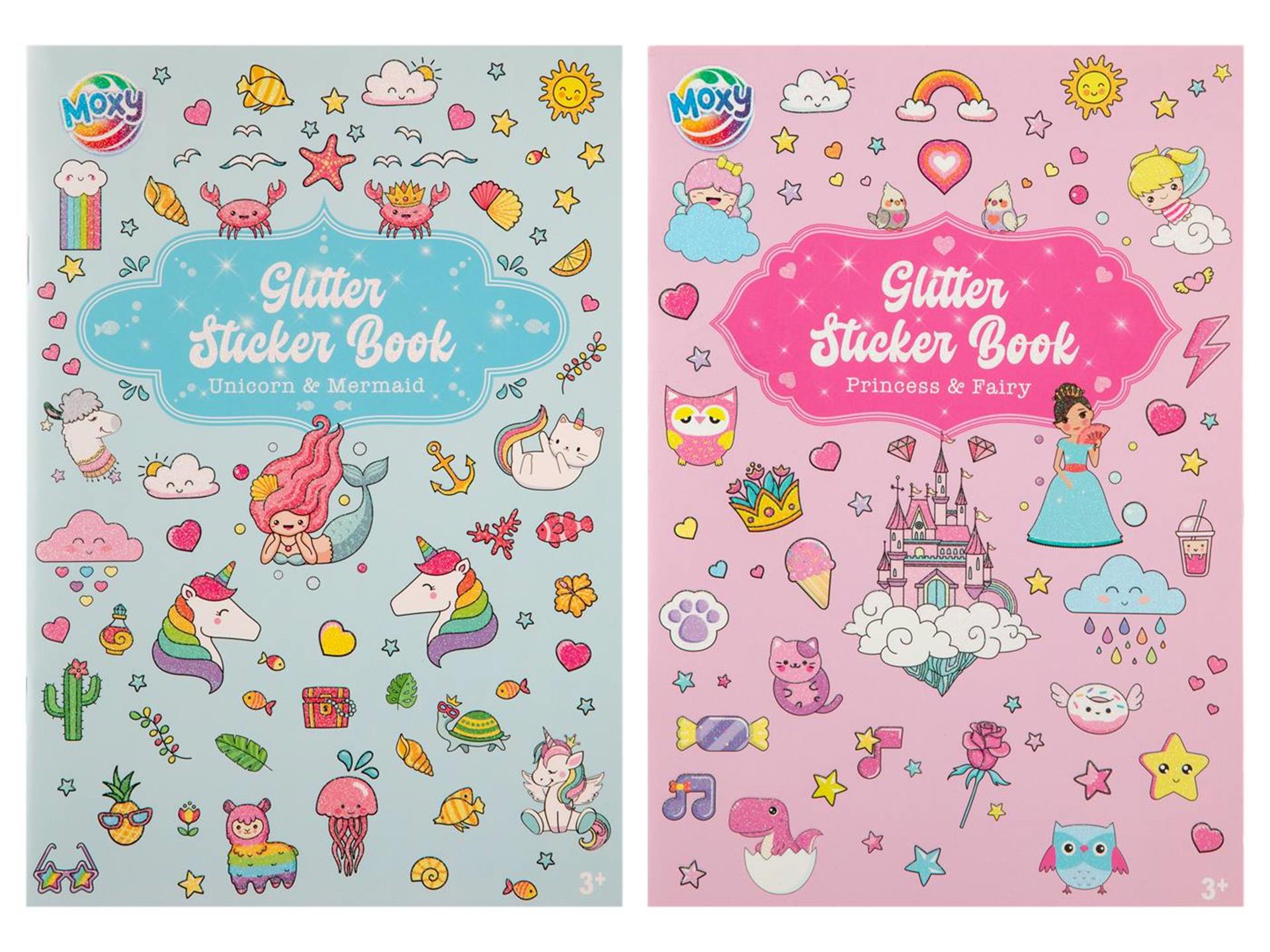 Creatieve knutselgroep stickerboek glitter a5 8 pagina's assorti