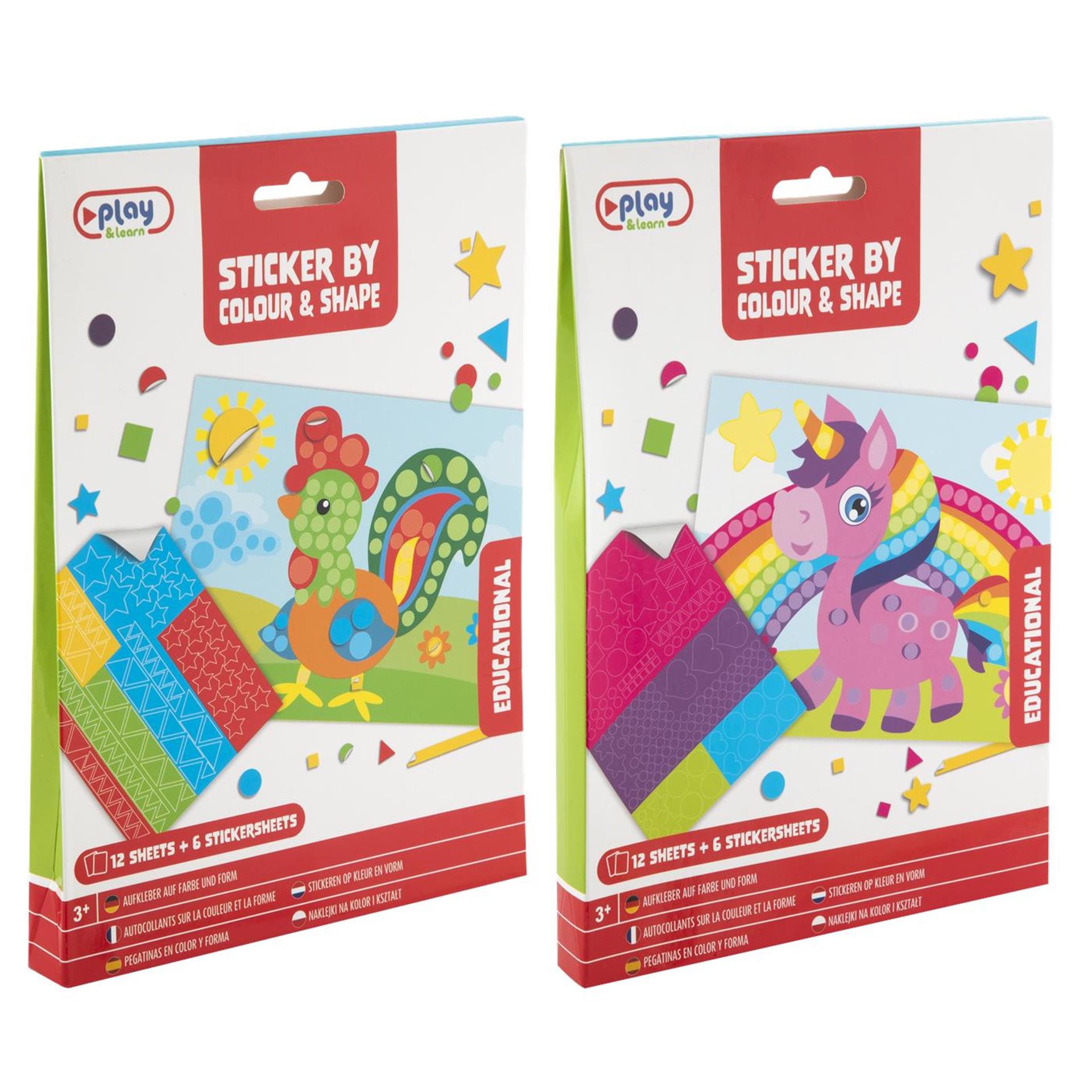 Moxy stickeren op kleur en vorm, 12 vel