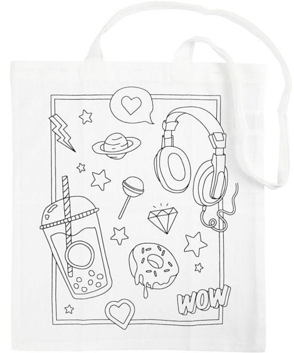 Creative Company Schoudertas met Print