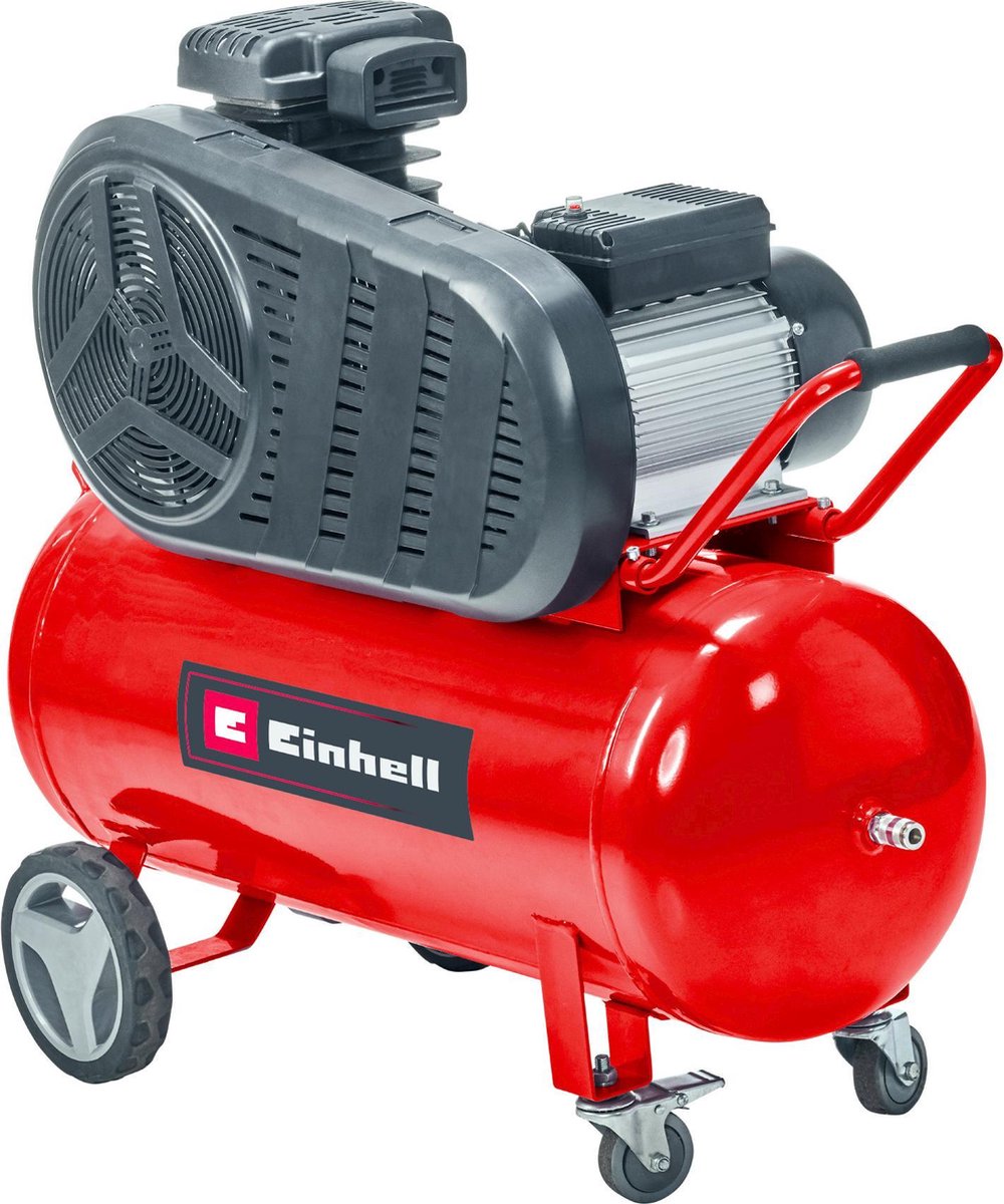 Einhell elektrische compressor te-ac 430 90 10 - 3000 w - 10 bar - 90 l tank - aanzuigcapaciteit: 430 l min - oliegesmeerd - zwenkwielen