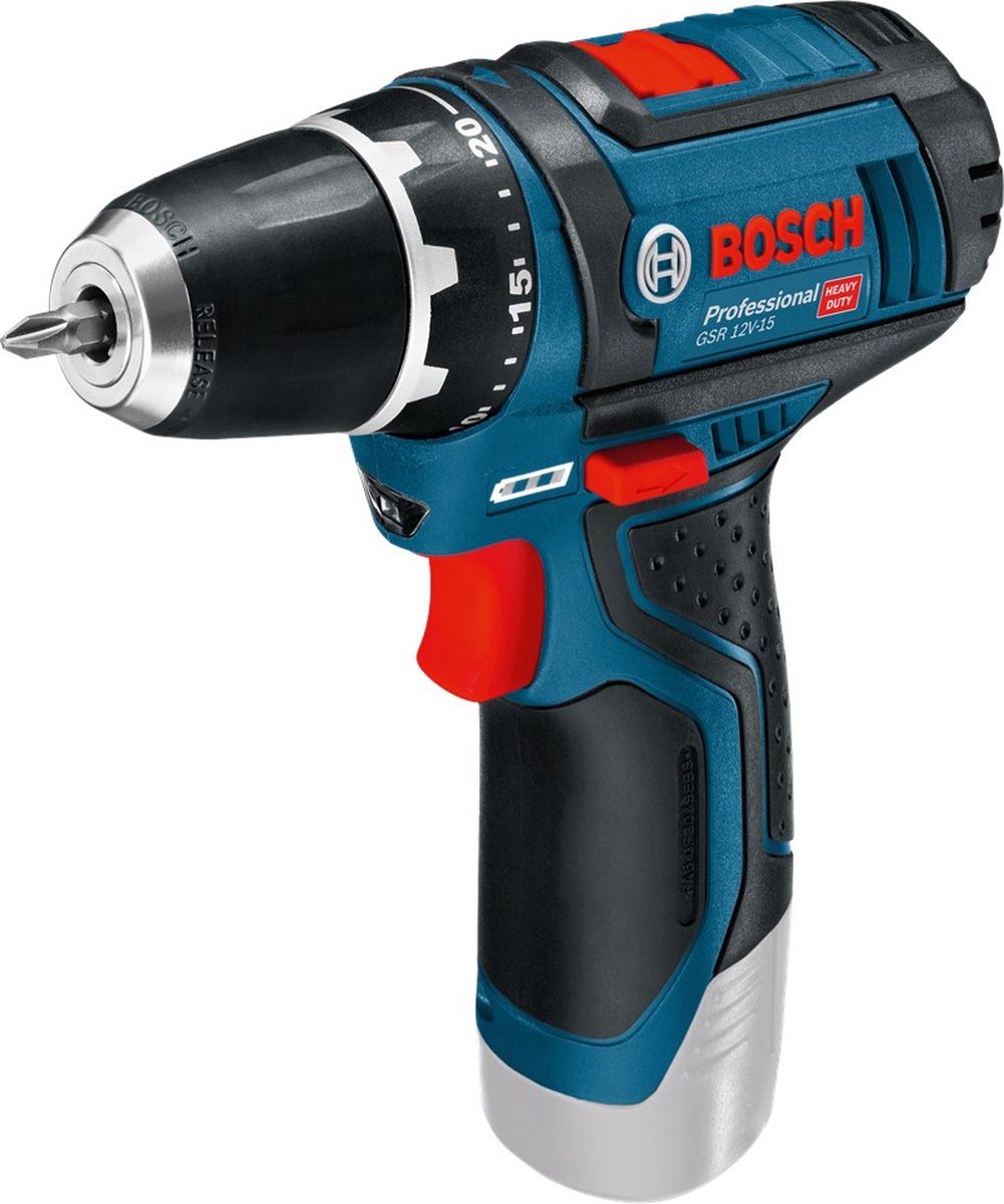 Bosch blauw gsr 12v-15 accu boorschroevendraaier | zonder accu's en lader | in l-boxx - 060186810d