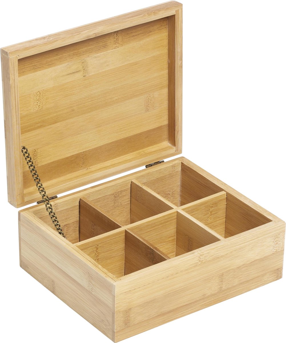 Merkloos sans marque bamboe theekist (21,8x18x9)