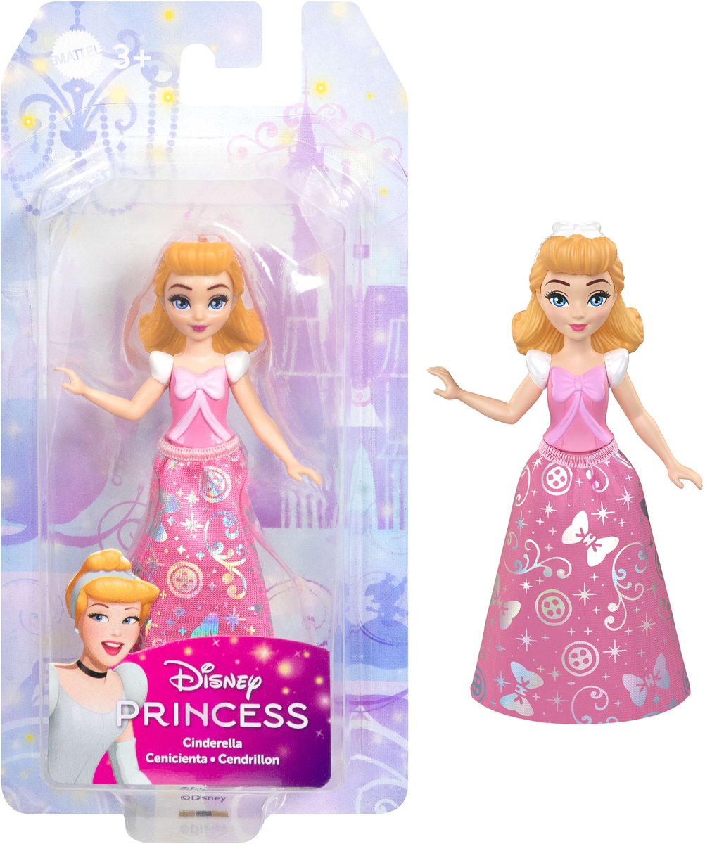 Disney princess cinderella core small doll, kleine pop, vrouw, 3 jaar, jongen meisje, 95,4 mm, 50 g