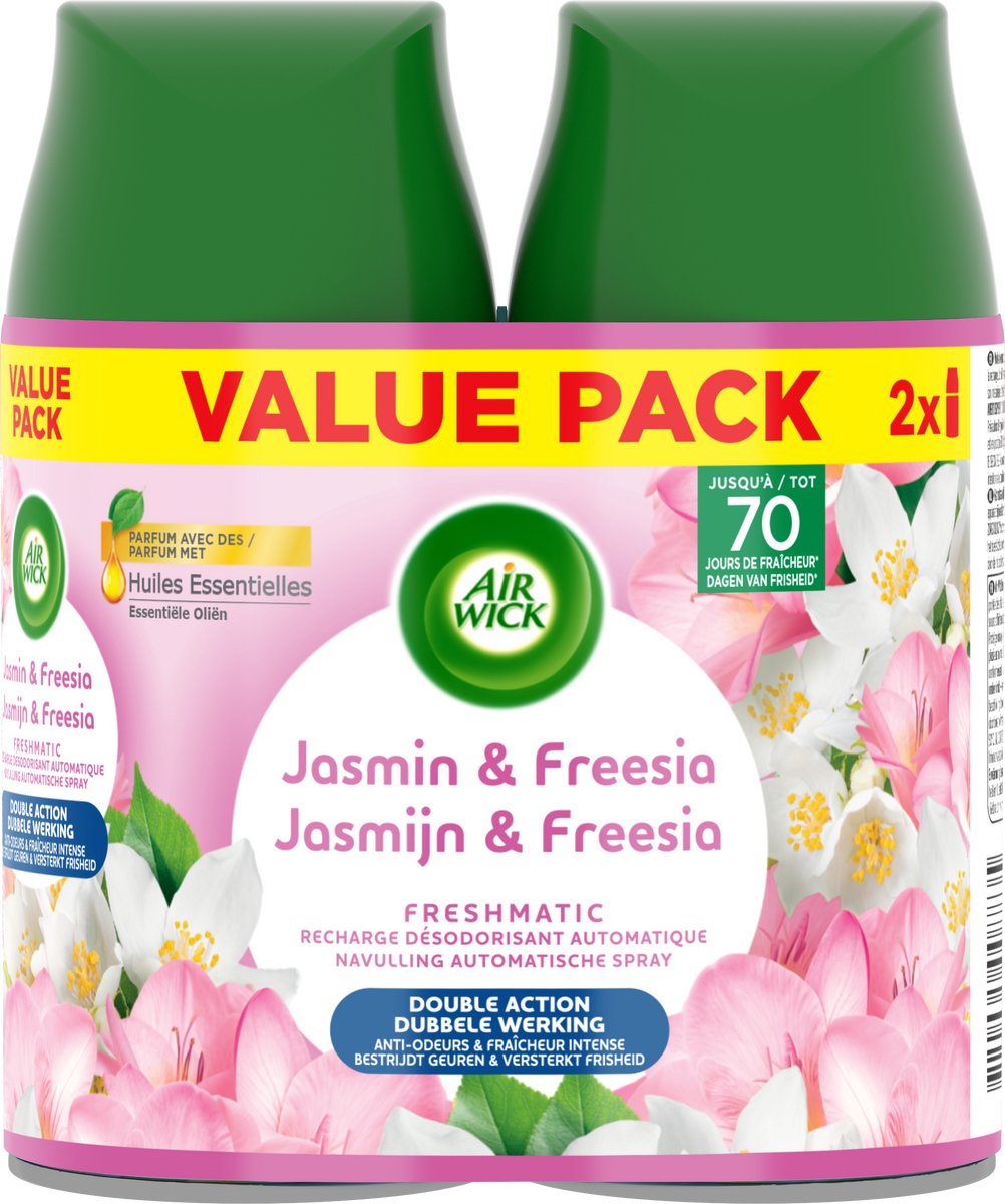 Air wick freshmatic navulling automatische spray - jasmijn freesia - 2 x 250ml