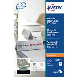 Avery tafelkaarten 110x40mm 185gr wit 25 vel 4 kaarten per vel av-c32253-25