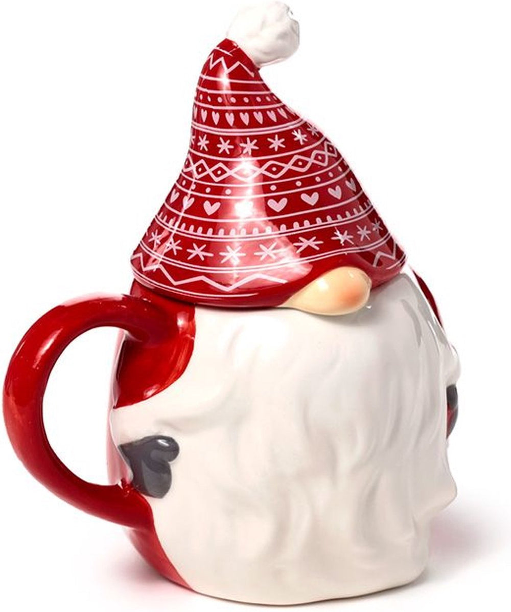 Scandi kerstmis gnoom gevormde keramische mok