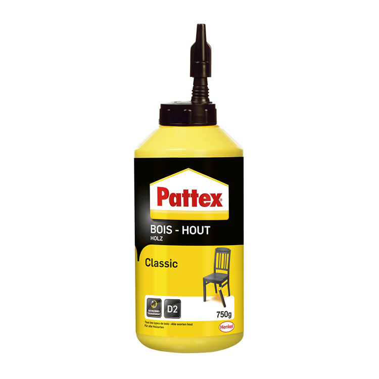 Pattex houtlijm classic 750 g | houtlijm voor universeel verbruik | lijm geschikt voor alle soorten hout.