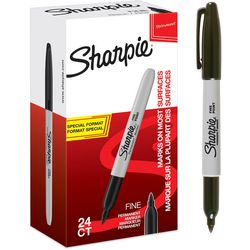 Sharpie permanentmarkers | fijne punt | zwarte inkt | 24 stuks