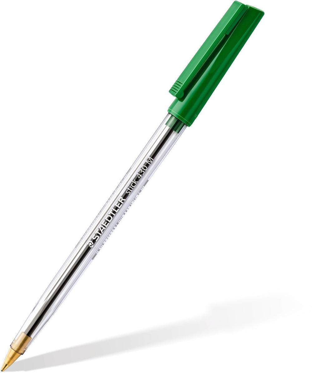 Staedtler - stick 430 - balpen - medium - groen - doos met 10 stuks