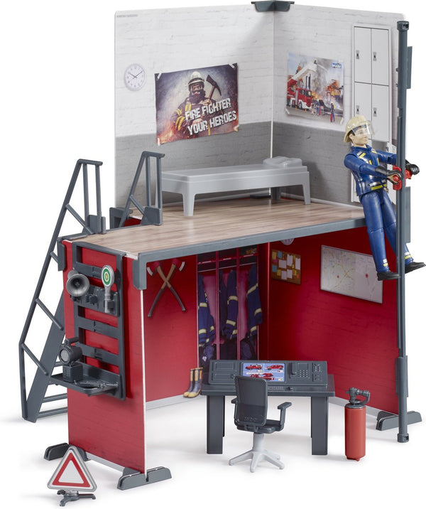 Bruder - bworld - Fire Station with Fireman - 62702 - Scale 1:16