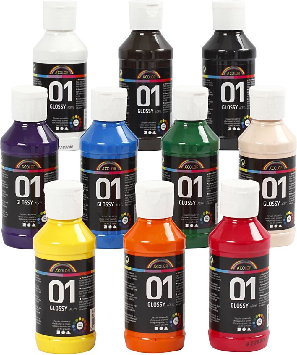 Creative company acrylverf glanzend kleur, 10x100ml