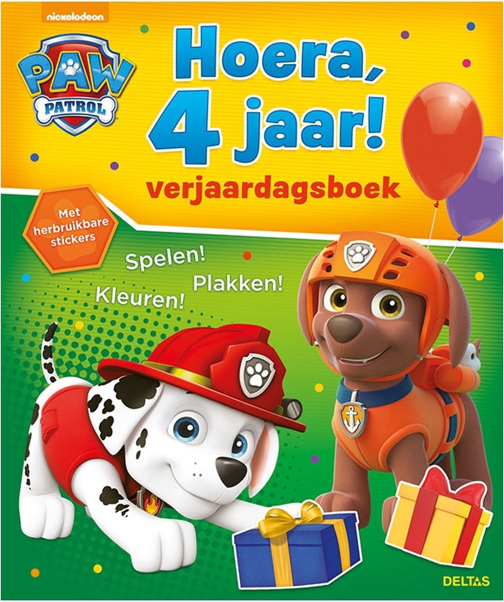Deltas Paw Patrol verjaardagsboek - hoera, 4 jaar!