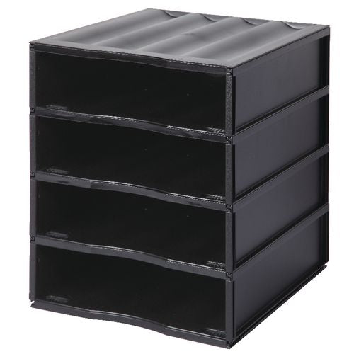 Stapelbare ladeset paperflow zwart 3289716