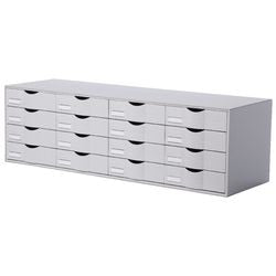 Stapelbare ladenkast 4x4 107,6x34,2x32,9cm lichtgrijs