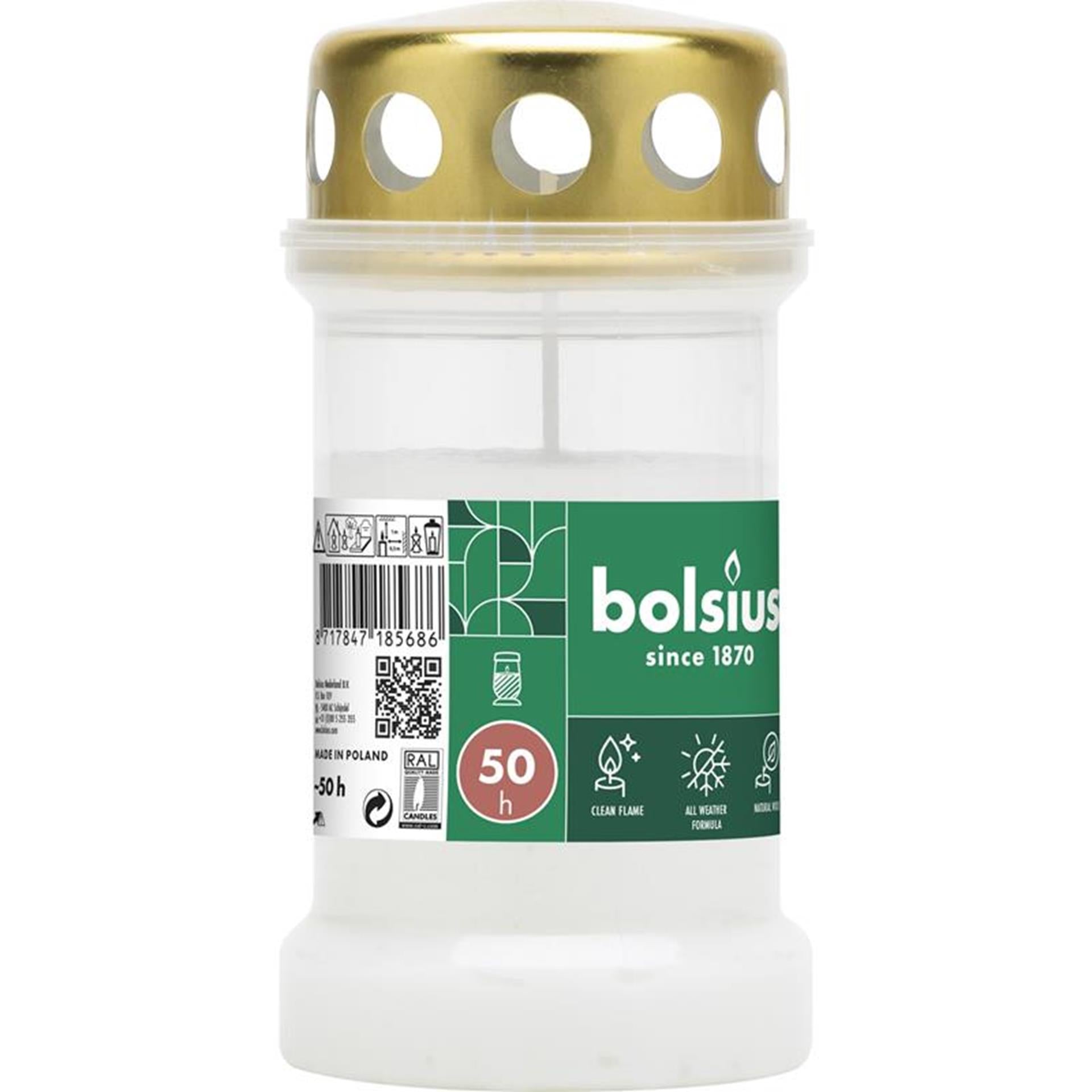 Bolsius graflicht nr.3 wit met deksel