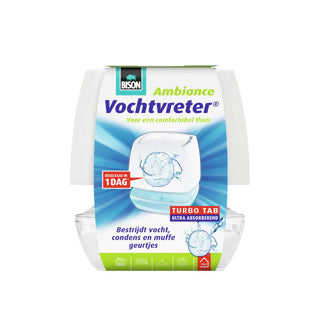 Bison vochtvreter® ambiance, luchtontvochtiger, bestrijdt vocht en schimmel in woonruimtes, uniek luchtcirculatiesysteem, 100 g, wit, ook geschikt voor caravans en campers
