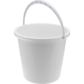 Emmer wit met kunststof handvat grijs 10l