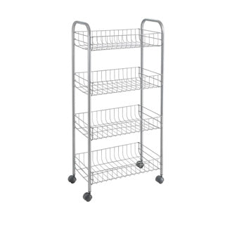 Metaltex keuken badkamer opbergtrolley ascona 41x23x84 cm wieltjes
