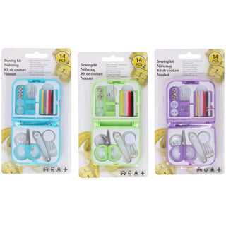 Basic naaisetje 14-delig 3 assorti kleur | 3 stuks