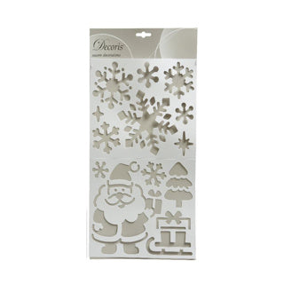 Sjablonen plastic sneeuwpop santa 2 assorti