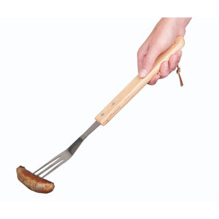 Bbq collectie vleesvork luxe 41 cm eiken RVS