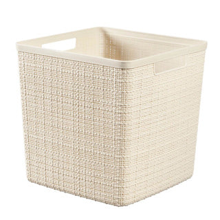 Curver jute mand vierkant 17 l gebroken wit