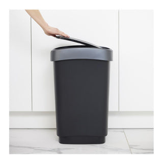 Rotho afvalemmer 50l twist dark silver