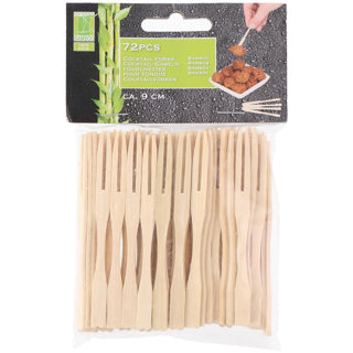 Eco-import bamboe cocktailvorkjes 72 stuks