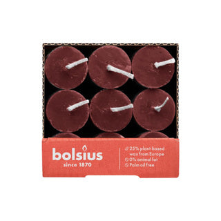 Bolsius dinerkaars rustiek fluweel rood 27 cm