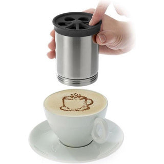 Westmark decoratie- en cacaostrooier, met 4 decoratiesjablonen, volume: 250 ml, ø 7,5 cm, roestvrij staal, 62842260