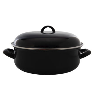 Kitchen tools braadpan emaille zwart 28cm 6,5 l