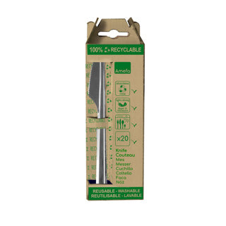 Amefa bladeren wegwerp tafelmessen 20 stuks