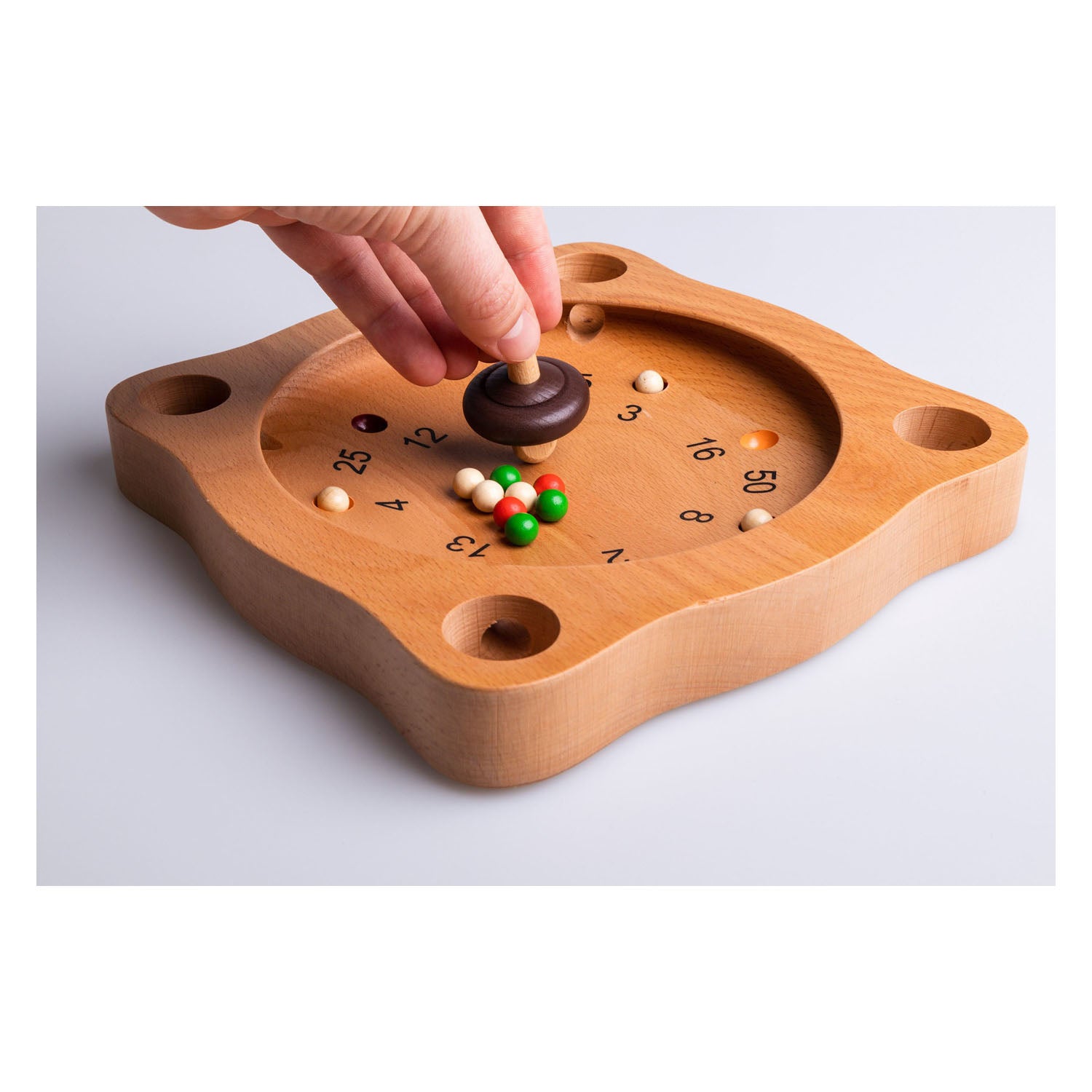 Clownspellen tiroler roulette houten bordspel