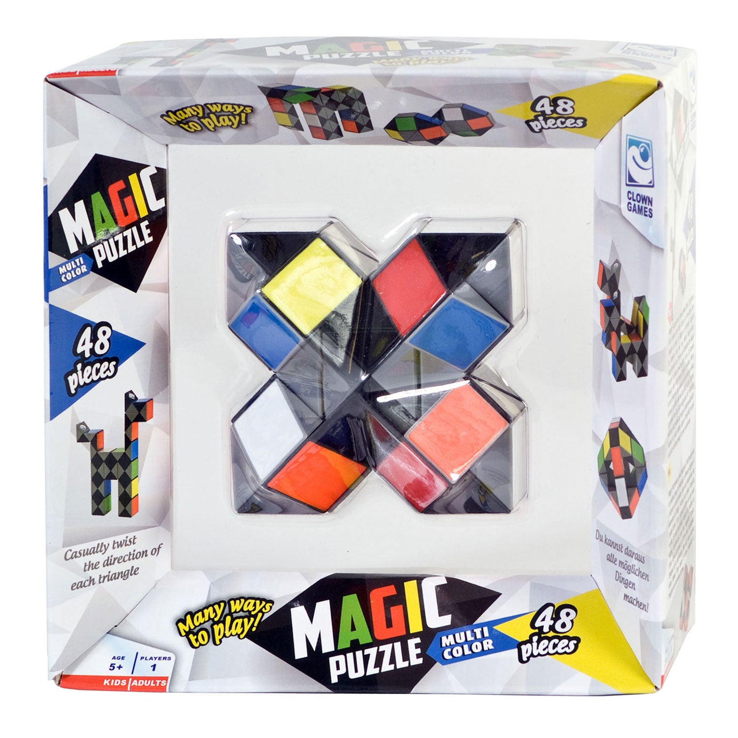 Clownspellen clown magie puzzel multi kleuren