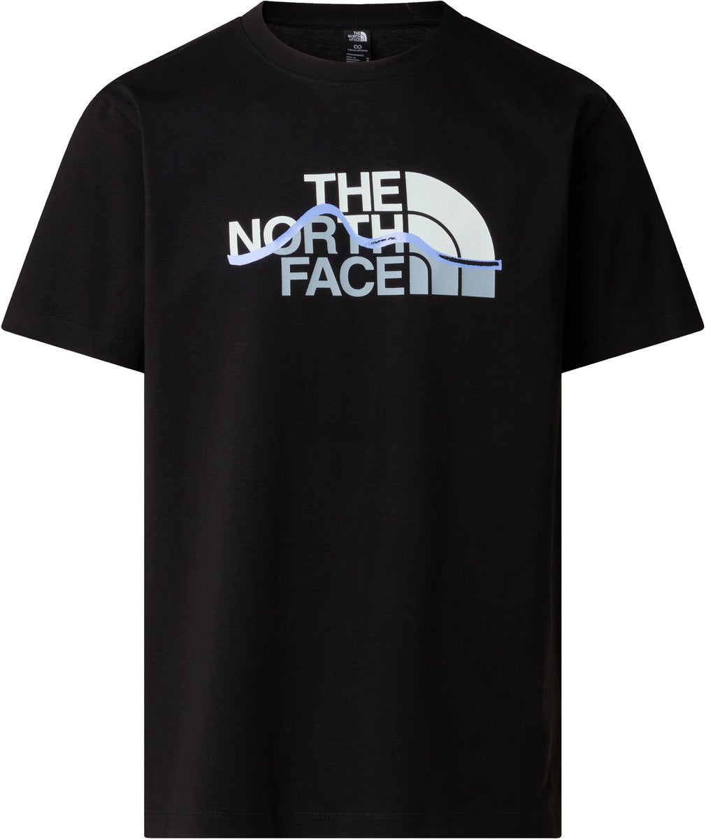 The north face m mountain line regular short sleeve tee heren outdoorshirt - tnf zwart
