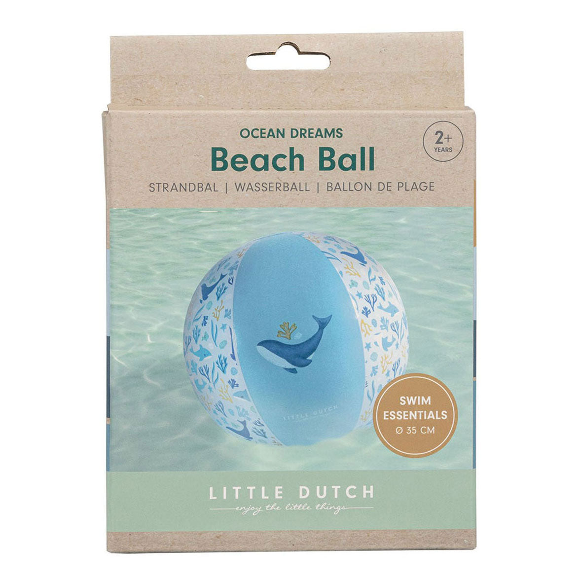 Little Dutch ocean dream strandbal blauw, 35cm