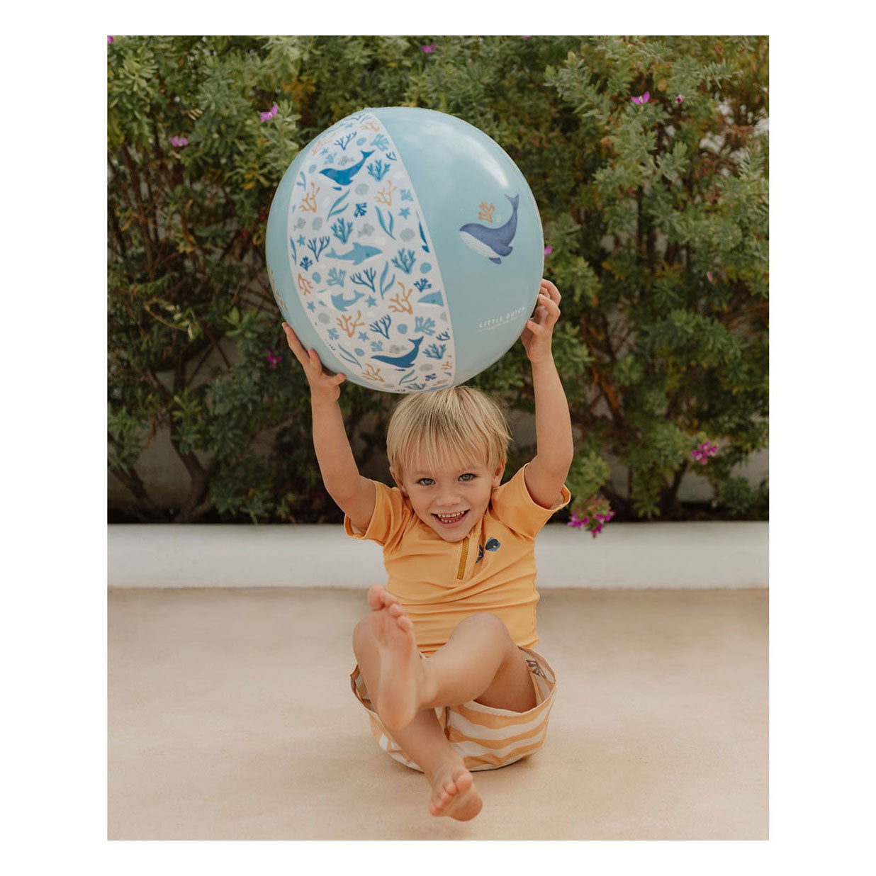 Little Dutch ocean dream strandbal blauw, 35cm